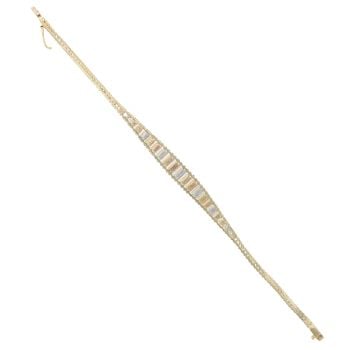 18ct Yellow, White and Rose Gold Fancy Bracelet 7"
