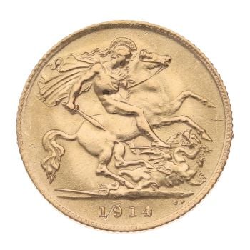 1914 George V Half Sovereign Coin