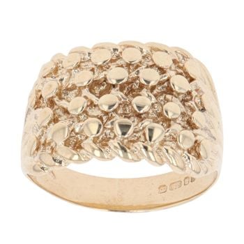 9ct Yellow Gold Four Row Keeper Ring