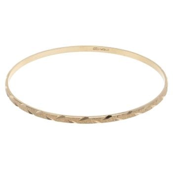 9ct Yellow Gold Diamond Cut Bangle