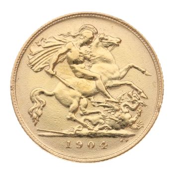 1904 Edward VII Large Head UK Half Sovereign Coin
