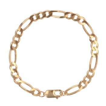 9ct Yellow Gold Figaro Bracelet 8"