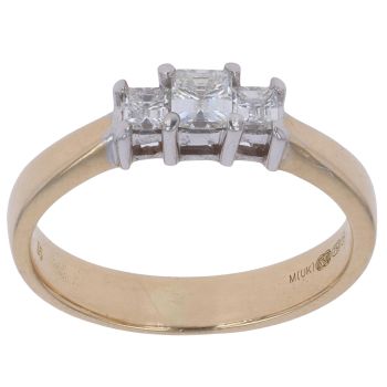 18ct Yellow Gold 0.35ct Diamond Trilogy Ring