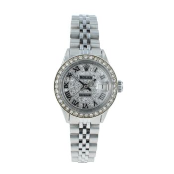 Rolex Custom Oyster Perpetual Date Pre Owned Watch Ref 6524