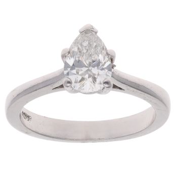 Platinum 1.25ct Pear Cut Diamond Solitaire Ring
