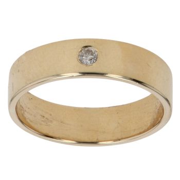 14ct Yellow Gold 0.05ct Diamond Solitaire Wedding Band 5.5mm