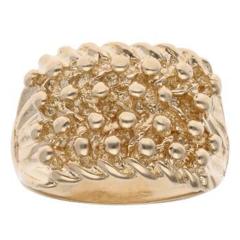 9ct Yellow Gold Four Row Keeper Ring