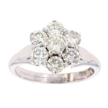 9ct White Gold 2.50ct Diamond Cluster Ring