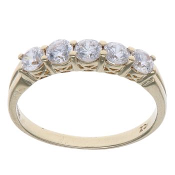 9ct Yellow Gold Cubic Zirconia Five Stone Ring