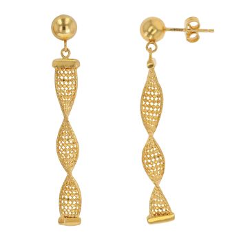 22ct Yellow Gold Fancy Twist Drop Earrings
