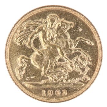 1903 Edward VII Large Head UK Half Sovereign Coin