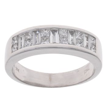 18ct White Gold 0.75ct Princess And Baguette Cut Diamond Fancy Ring