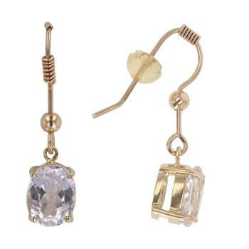 9ct Yellow Gold Morganite Drop Earrings