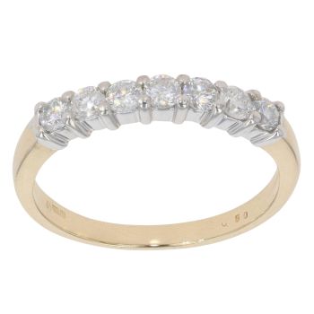 18ct Yellow Gold 0.50ct Brilliant Cut Diamond Half Eternity Ring