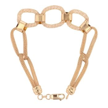 18ct Yellow Gold Cubic Zirconia Patterned Bracelet 7.5"