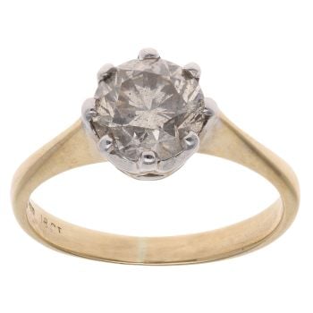 18ct Yellow Gold 1.50ct Brilliant Cut Diamond Solitaire Ring