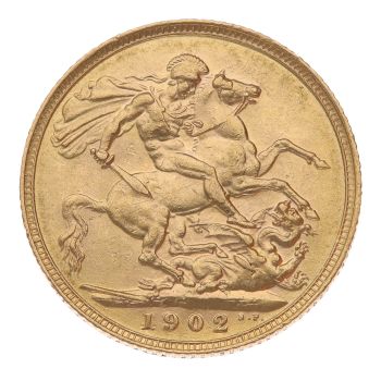1902 Edward VII Large Head UK Full Sovereign Coin