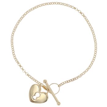 9ct Yellow Gold Padlock T-Bar Belcher Bracelet 7.5"