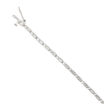 Silver Cubic Zirconia Tennis Bracelet 7.5"