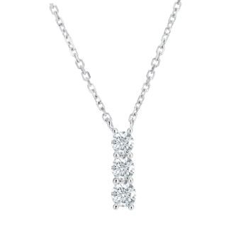 9ct White Gold 0.20ct Diamond Trilogy Necklace