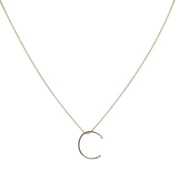 9ct Yellow Gold 0.05ct Diamond Two Stone Pendant and Chain 18"