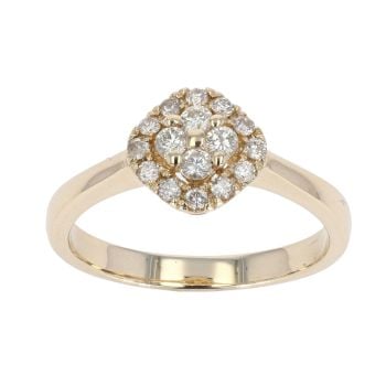9ct Yellow Gold Diamond Cluster Ring by Anya Belle