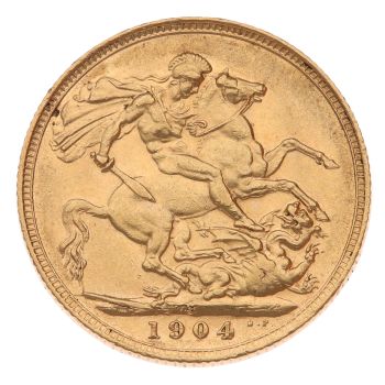 1904 Edward VII Large Head Australia Full Sovereign Coin