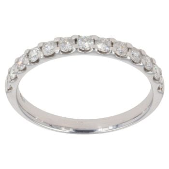 9ct White Gold 0.60ct Brilliant Cut Diamond Half Eternity Ring