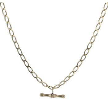 9ct Yellow Gold Curb T-Bar Chain 20"