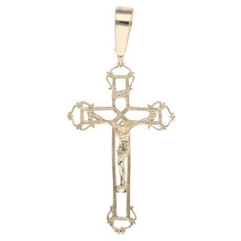 9ct Yellow Gold Large Crucifix Pendant