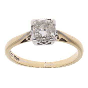 18ct Yellow Gold 0.60ct Princess Cut Diamond Solitaire Ring