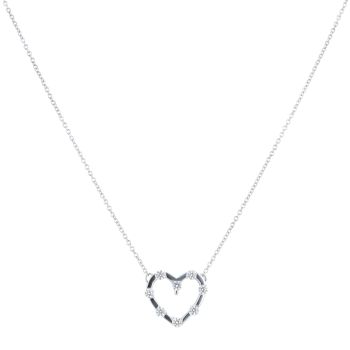 18ct White Gold 0.50ct Brilliant Cut Diamond Heart Pendant and Chain 18"