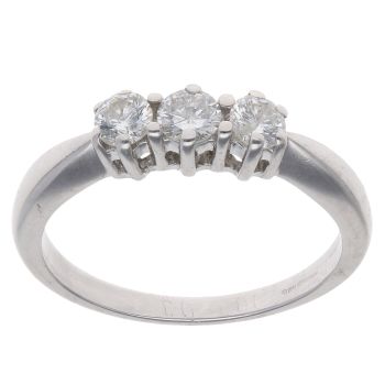 18ct White Gold 0.40ct Brilliant Cut Diamond Trilogy Ring