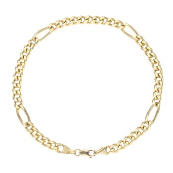 18ct Yellow Gold Figaro Bracelet 8.5"