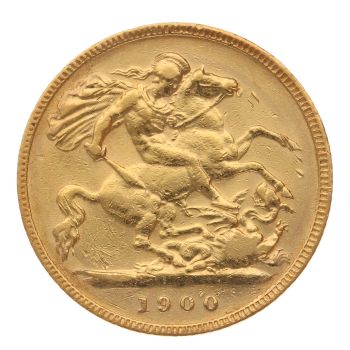 1900 Victoria Old Head UK Half Sovereign Coin