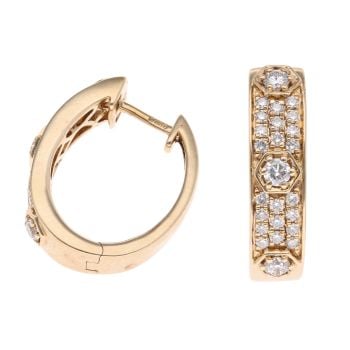 9ct Yellow Gold 0.70ct Brilliant Cut Diamond Hoop Earrings