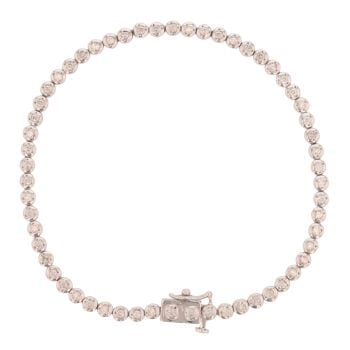 9ct White Gold 1.00ct Brilliant Cut Diamond Tennis Bracelet 7.5"