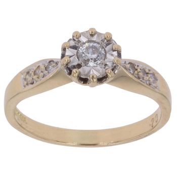 18ct Yellow Gold 0.20ct Brilliant Cut Diamond Solitaire Ring