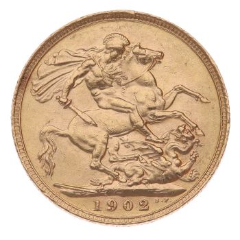 1902 Edward VII Large Head UK Full Sovereign Coin