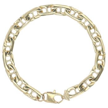 9ct Yellow Gold Anchor Plain Bracelet 7.5"