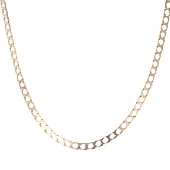 9ct Yellow Gold Square Curb Chain 22"