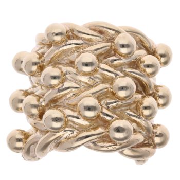 9ct Yellow Gold Three Row Keeper Ring
