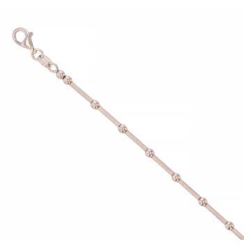 9ct White Gold Bar and Bead Bracelet 7.5"