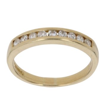 18ct Yellow Gold 0.25ct Brilliant Cut Diamond Half Eternity Ring