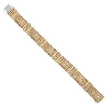14ct Yellow Gold 4.50ct Diamond Fancy Bracelet 8"