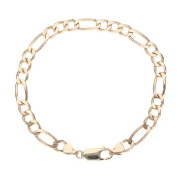 9ct Yellow Gold Figaro Bracelet 7.5"