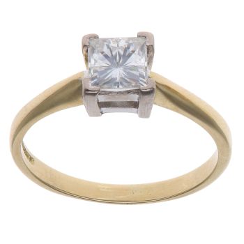 18ct Yellow Gold 0.85ct Princess Cut Diamond Solitaire Ring