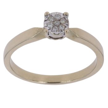 9ct Yellow Gold 0.05ct Diamond Cluster Ring