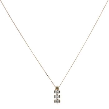 9ct Yellow Gold 0.50ct Brilliant Cut Diamond Pendant And Chain 18"