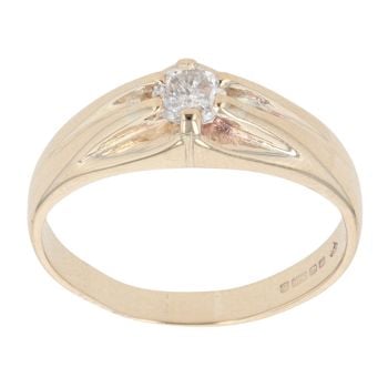 9ct Yellow Gold 0.50ct Diamond Signet Ring